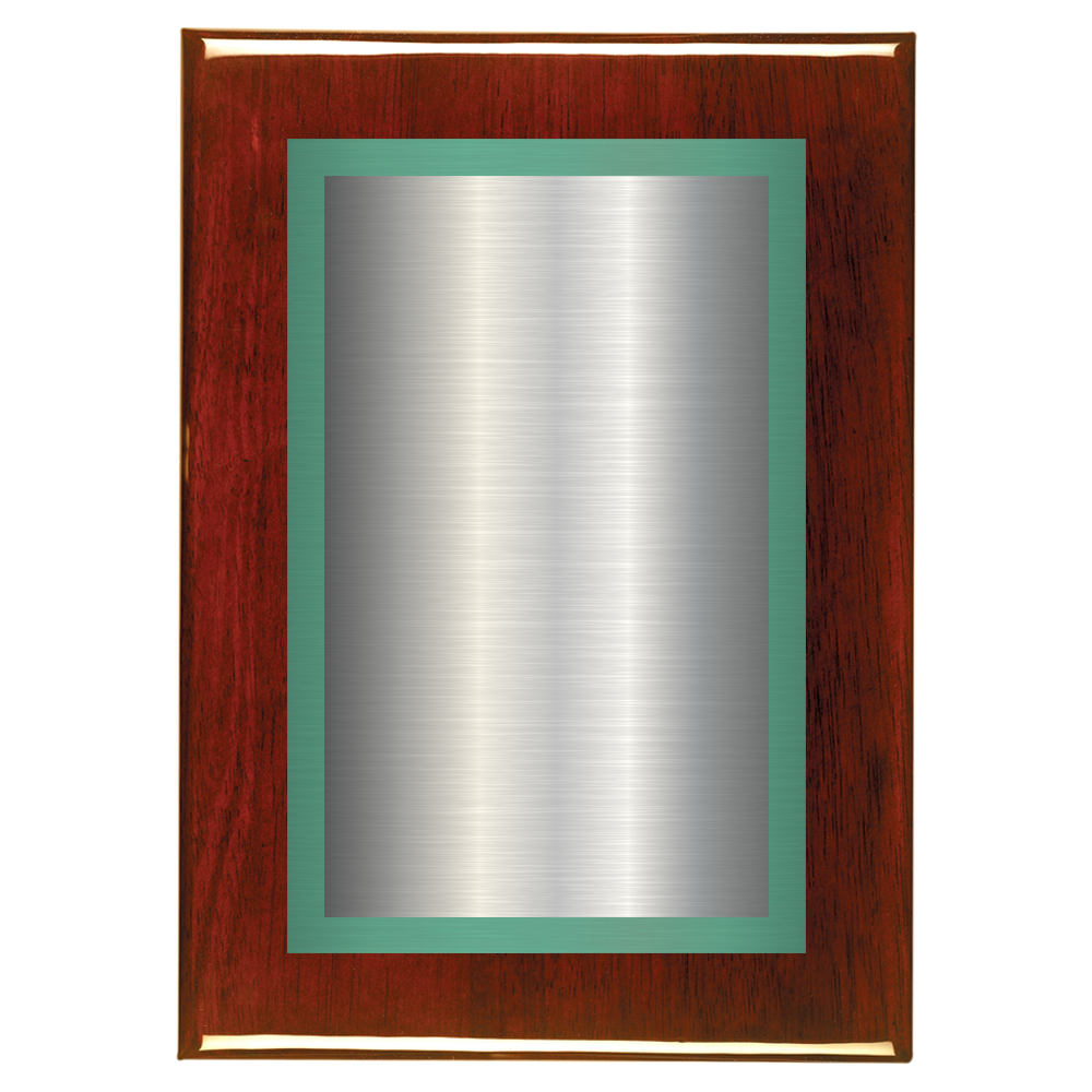 Rosewood Two-Toned Full Plate Plaque with Green Background