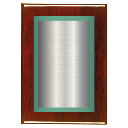 Rosewood Two-Toned Full Plate Plaque with Green Background