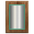 Genuine Walnut Two-Toned Full Plate Plaque with Green Background
