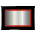 Black Piano Two-Toned Full Plate Plaque with Red Background