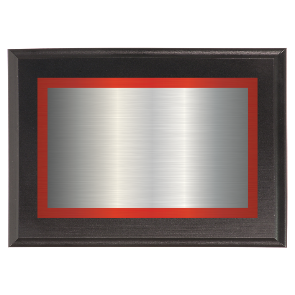 Black Two-Toned Full Plate Plaque with Red Background