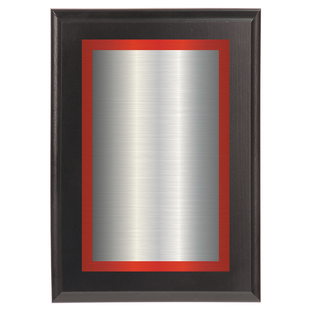 Black Two-Toned Full Plate Plaque with Red Background