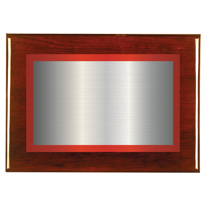 Rosewood Two-Toned Full Plate Plaque with Red Background