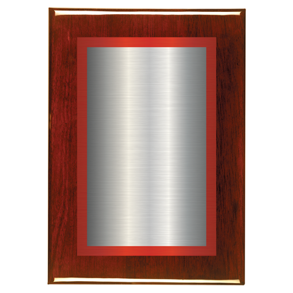 Rosewood Two-Toned Full Plate Plaque with Red Background