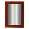 Rosewood Two-Toned Full Plate Plaque with Silver Background
