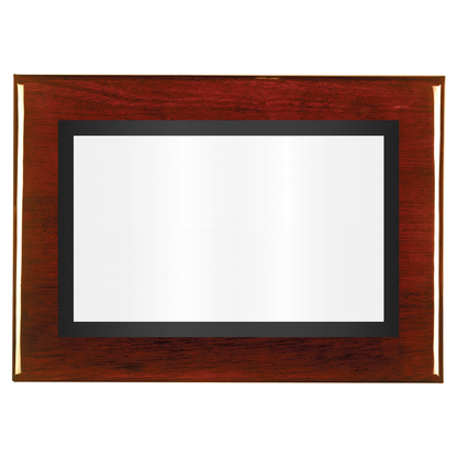 Rosewood Two-Toned Full Plate Plaque with Black Background