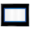 Black Piano Two-Toned Full Plate Plaque with Blue Background