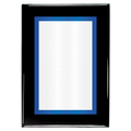 Black Piano Two-Toned Full Plate Plaque with Blue Background