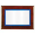 Rosewood Two-Toned Full Plate Plaque with Blue Background