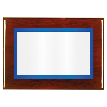 Rosewood Two-Toned Full Plate Plaque with Blue Background