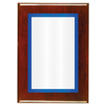 Rosewood Two-Toned Full Plate Plaque with Blue Background