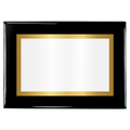 Black Piano Two-Toned Full Plate Plaque with Gold Background