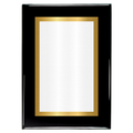 Black Piano Two-Toned Full Plate Plaque with Gold Background
