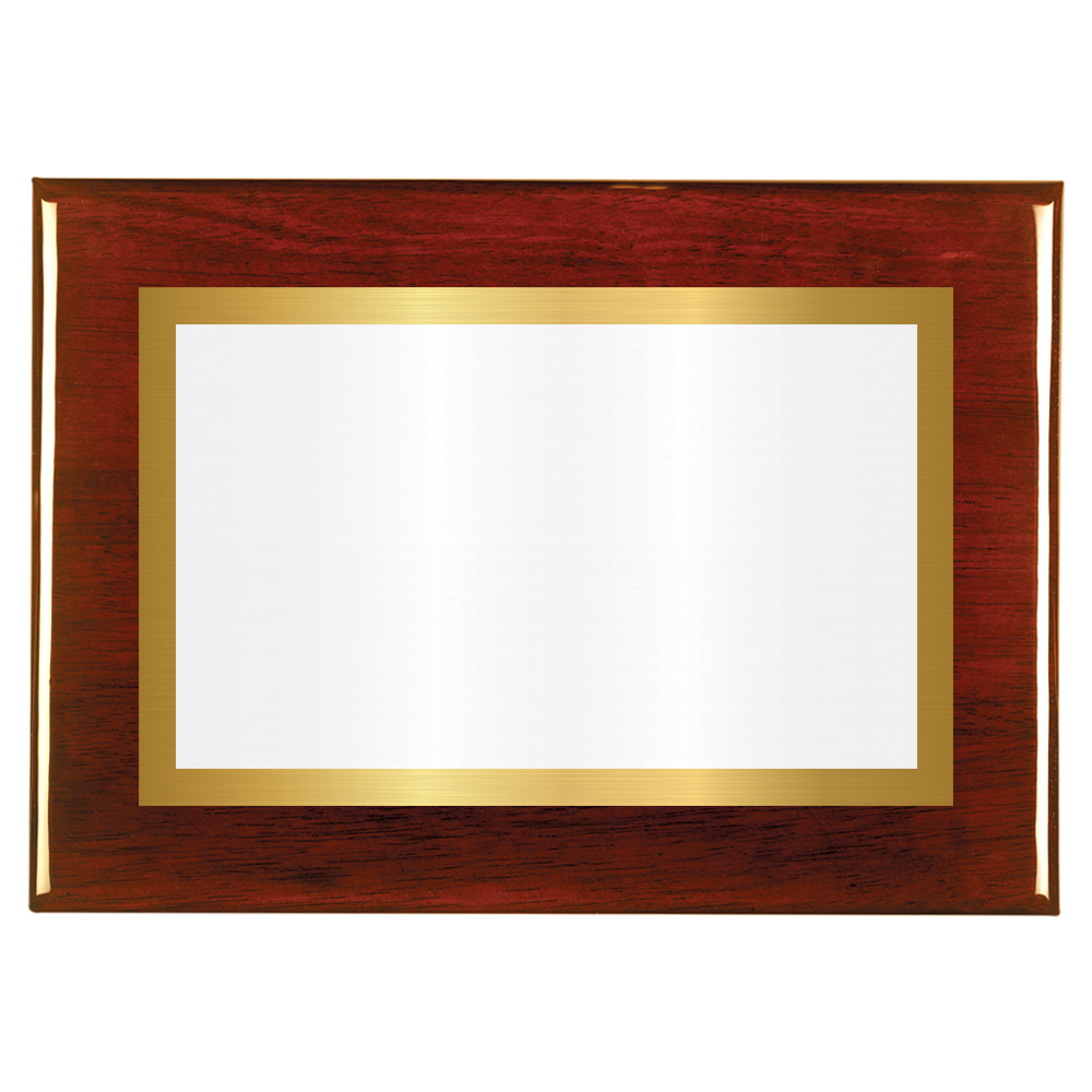 Rosewood Two-Toned Full Plate Plaque with Gold Background