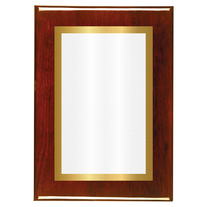 Rosewood Two-Toned Full Plate Plaque with Gold Background