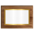 Genuine Walnut Two-Toned Full Plate Plaque with Gold Background