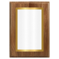 Genuine Walnut Two-Toned Full Plate Plaque with Gold Background