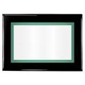 Black Piano Two-Toned Full Plate Plaque with Green Background