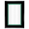 Black Piano Two-Toned Full Plate Plaque with Green Background