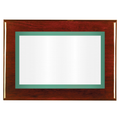 Rosewood Two-Toned Full Plate Plaque with Green Background