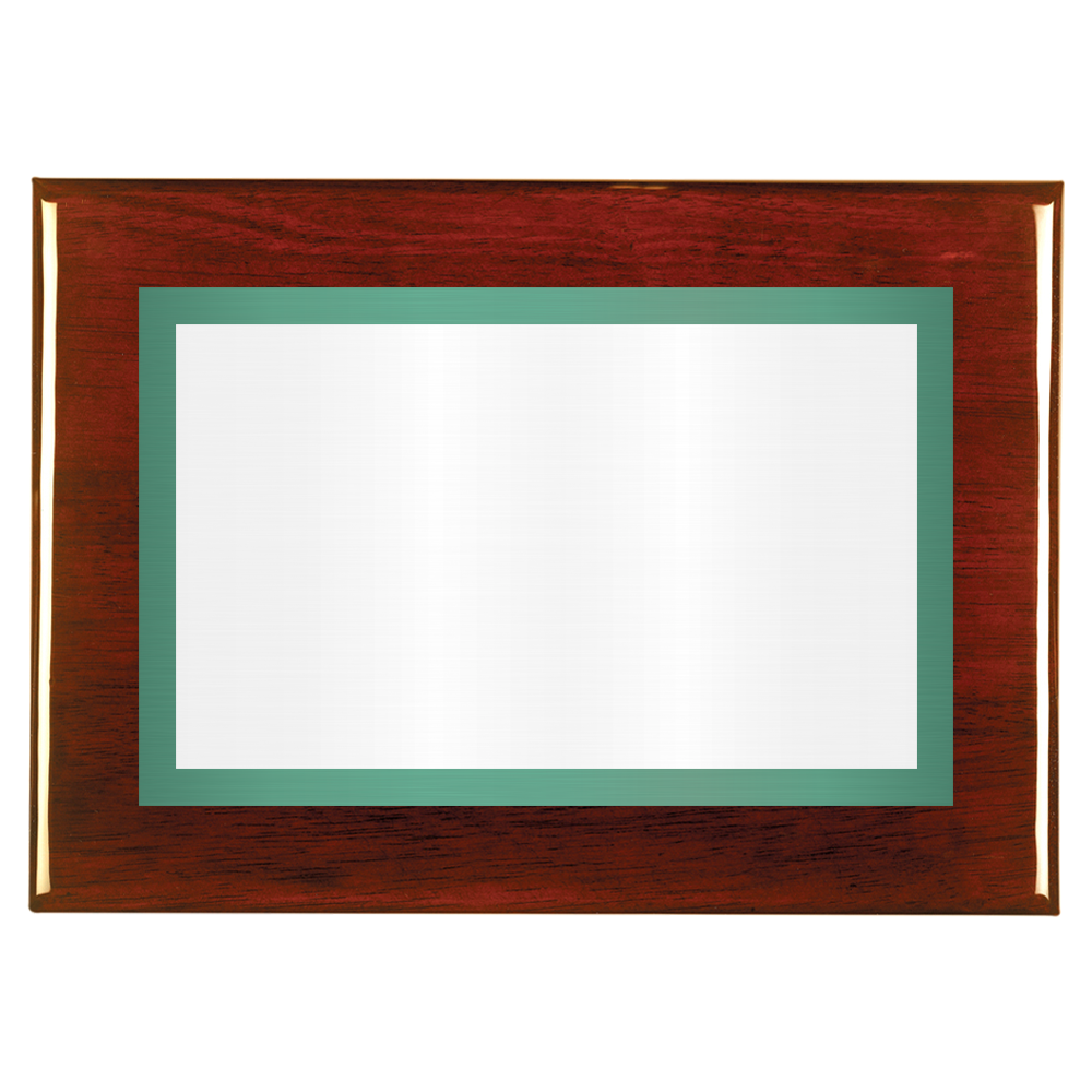 Rosewood Two-Toned Full Plate Plaque with Green Background