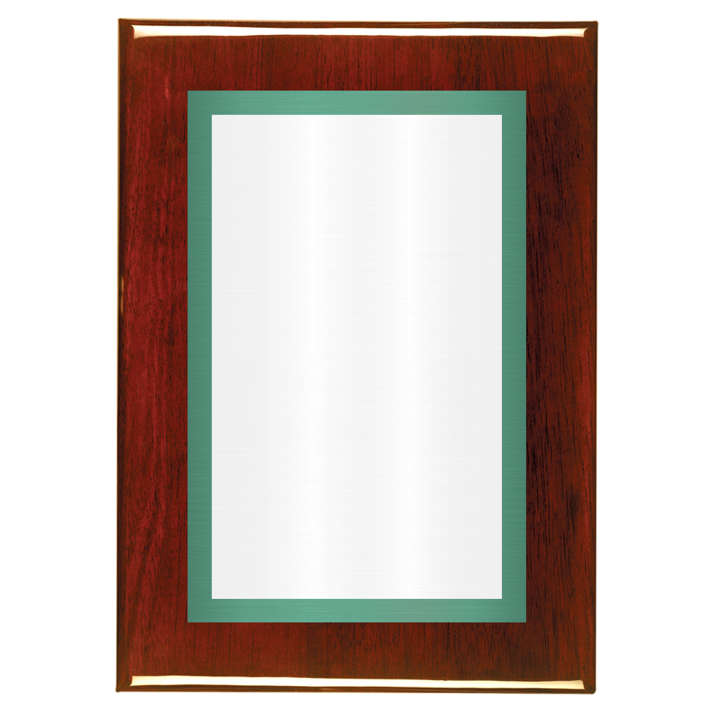 Rosewood Two-Toned Full Plate Plaque with Green Background