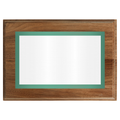 Genuine Walnut Two-Toned Full Plate Plaque with Green Background
