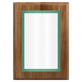Genuine Walnut Two-Toned Full Plate Plaque with Green Background