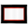 Black Piano Two-Toned Full Plate Plaque with Red Background
