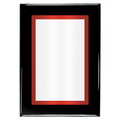 Black Piano Two-Toned Full Plate Plaque with Red Background