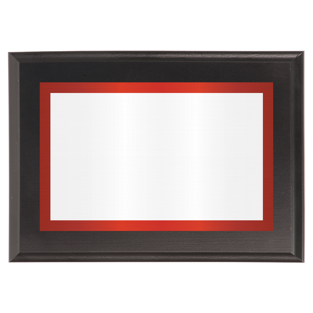 Black Two-Toned Full Plate Plaque with Red Background