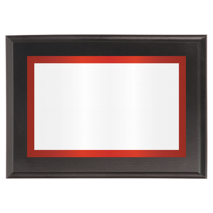 Black Two-Toned Full Plate Plaque with Red Background