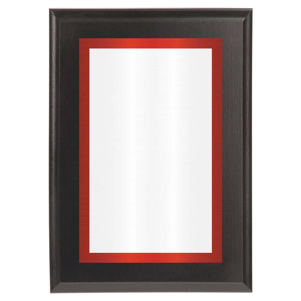 Black Two-Toned Full Plate Plaque with Red Background