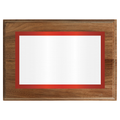 Genuine Walnut Two-Toned Full Plate Plaque with Red Background