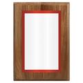 Genuine Walnut Two-Toned Full Plate Plaque with Red Background
