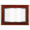 Rosewood Two-Toned Full Plate Plaque with Silver Background
