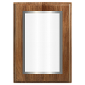 Genuine Walnut Two-Toned Full Plate Plaque with Silver Background