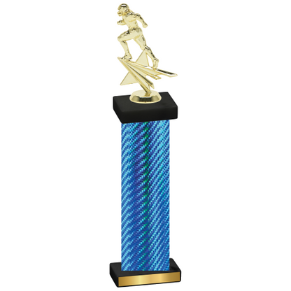 Single Blue Carbon Fiber Football Trophy