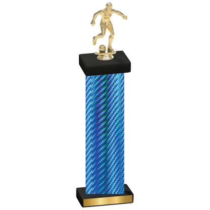 Single Blue Carbon Fiber Soccer Trophy