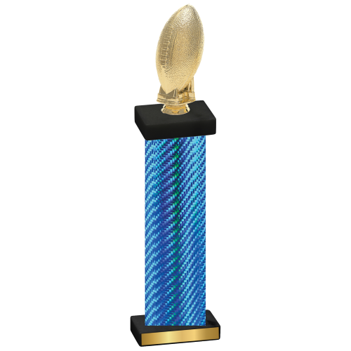 Single Blue Carbon Fiber Football Trophy