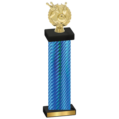 Single Blue Carbon Fiber Bowling Trophy