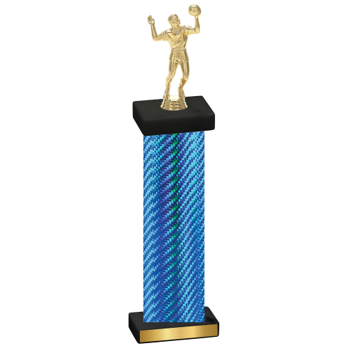 Single Blue Carbon Fiber Volleyball Trophy