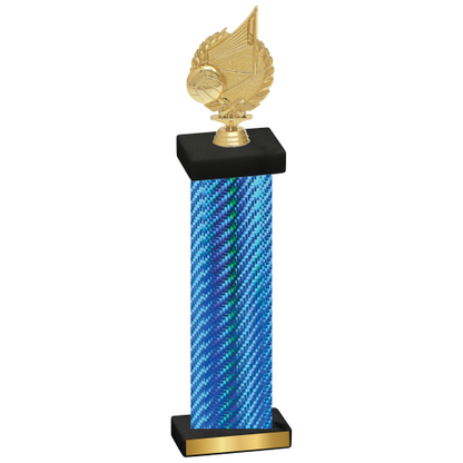 Single Blue Carbon Fiber Volleyball Trophy