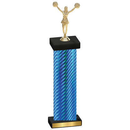 Single Blue Carbon Fiber Cheerleading Trophy