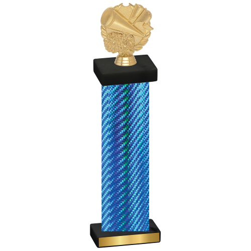 Single Blue Carbon Fiber Cheerleading Trophy