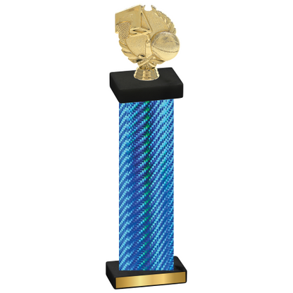 Single Blue Carbon Fiber Basketball Trophy