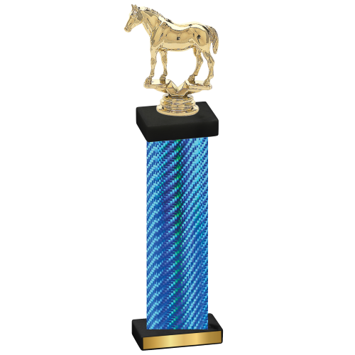 Single Blue Carbon Fiber Horses Trophy