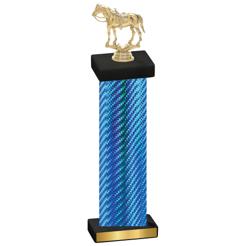 Single Blue Carbon Fiber Horses Trophy