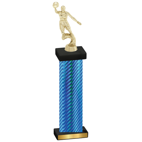 Single Blue Carbon Fiber Basketball Trophy