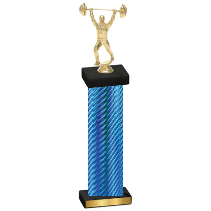 Single Blue Carbon Fiber Weights Trophy